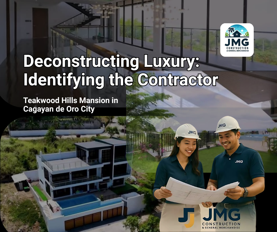 JMG Construction team showcasing the contractor of the Teakwood Hills mansion with a luxury 4-storey modern home in Cagayan de Oro.